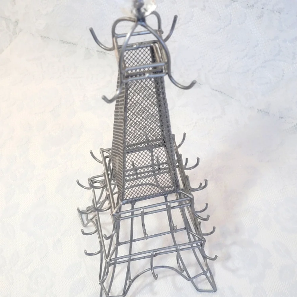 Paris Eiffel Tower Metal Jewelry Organizer Stand Necklace Bracelet Ring Holder